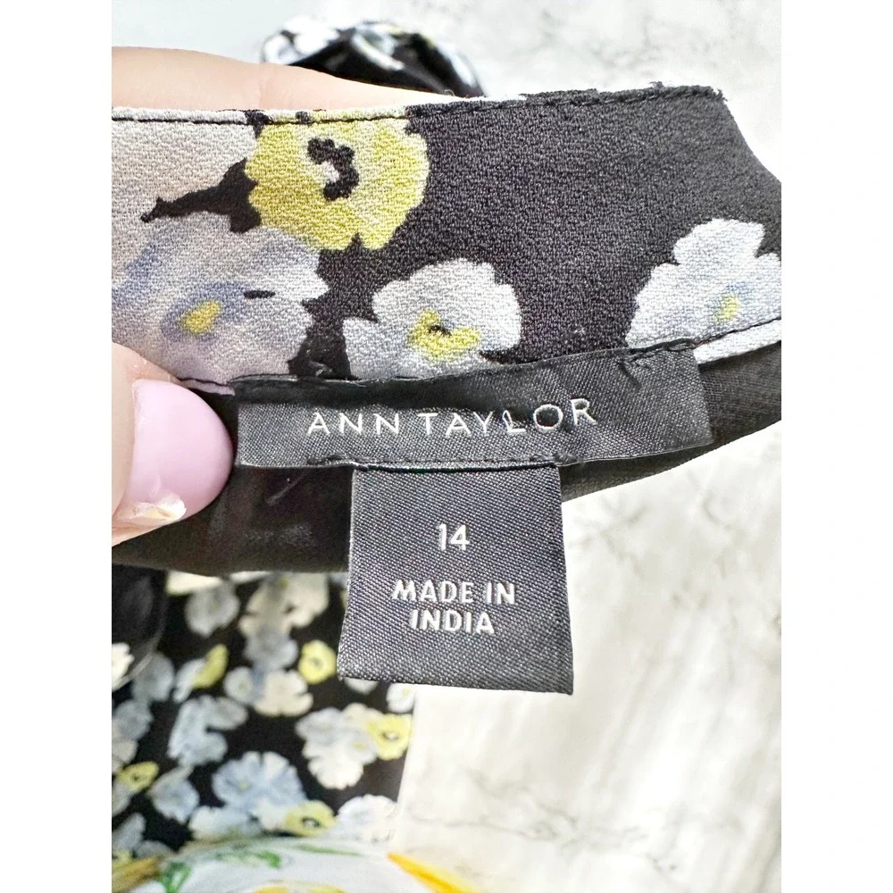 Ann Taylor Sleeveless Floral Self Tie Belt Halter Jumpsuit Women's Size 14